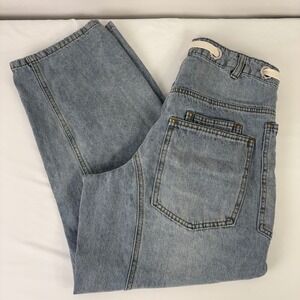 Cali 1850 Barrel Cropped Mid Rise Button‎ Fly Denim Jeans Women's Size 3 (26x25)